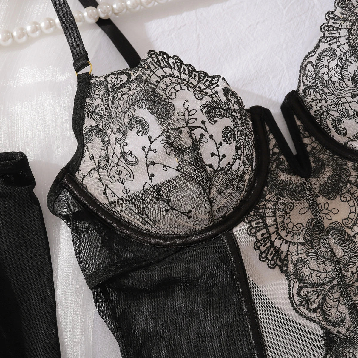 Ellolace Corset Lingerie Ultra Sexy With Long Gloves Sissy Lace Call Of The Night Romantic Hot Sexy Clothes Ethical Underwear